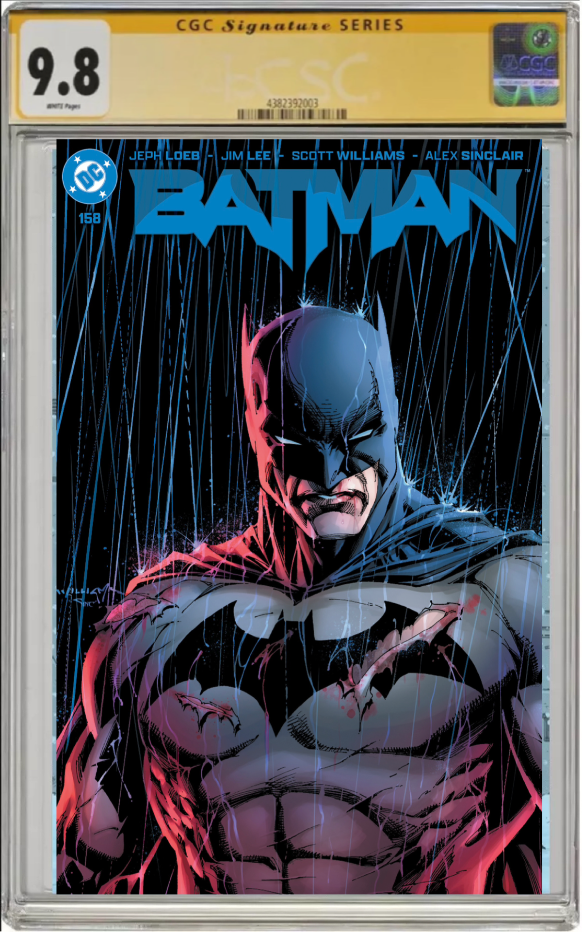 BATMAN #158 HUSH VARIANT EXCLUSIVE CGC 9.8 SIGNED BY SCOTT WILLIAMS AND ALEX SINCLAIR