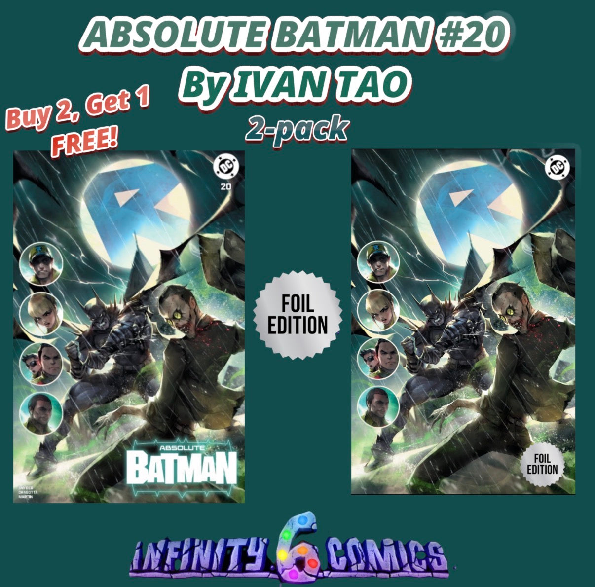 B2G1FREE!! ABSOLUTE BATMAN #20 🦇🔥 IVAN TAO EXCLUSIVE VIRGIN FOIL & TRADE DRESS SET