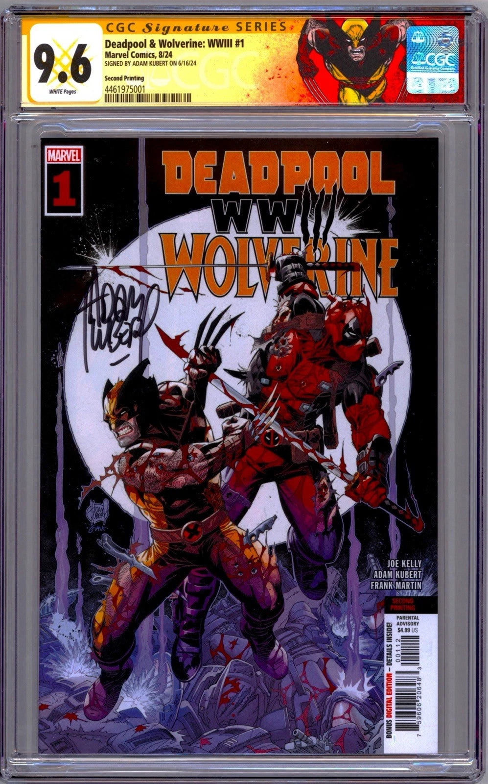 Wolverine, CGC, CGC 9.6, Deadpool & Wolverine WW3, Deadpool vs wolverine ww3, Signed Edition, Signature Series, Adam Kubert, Wolverine Custom Label