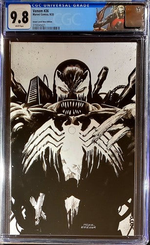 🔥🚨 Venom 26 Tyler Kirkham Sketch Virgin CGC 9.8 1st App Virus🔥🗝 Custom Label