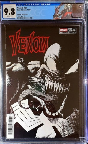 🔥🕸️VENOM #29 CGC 9.8 GRADED 1:25 STEGMAN SKETCH 🕸️ 2020 Custom Knull Label