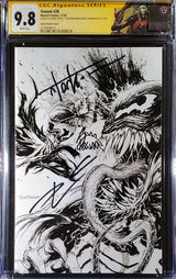 🔥🚨 Venom #28 CGC 9.8 SS 3x signed Cates Stegman Kirkham Secret Sketch B&W