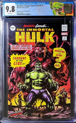 🚨🔥 Absolute Carnage Immortal Hulk #1 CGC 9.8 Variant 🔥 custom Label 🔥crain