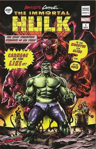 🔥🚨 Absolute Carnage Immortal Hulk #1 Mico Suayan TRADE * NYCC * crain skan