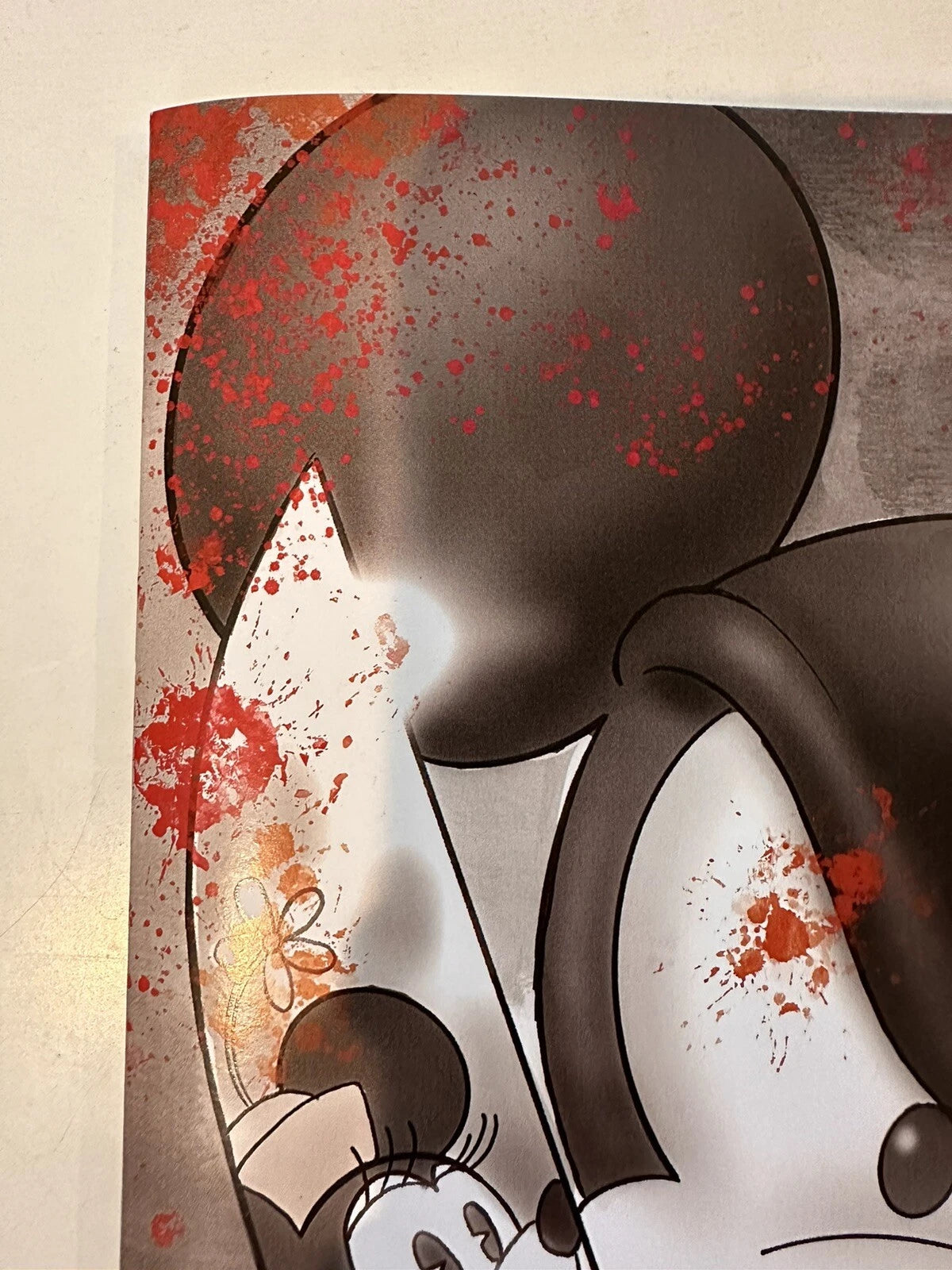 STEAMBOAT WILLIE B&W BLOOD SPLASH #28/50 PERFECT! VIRGIN SAJAD SHAH ART