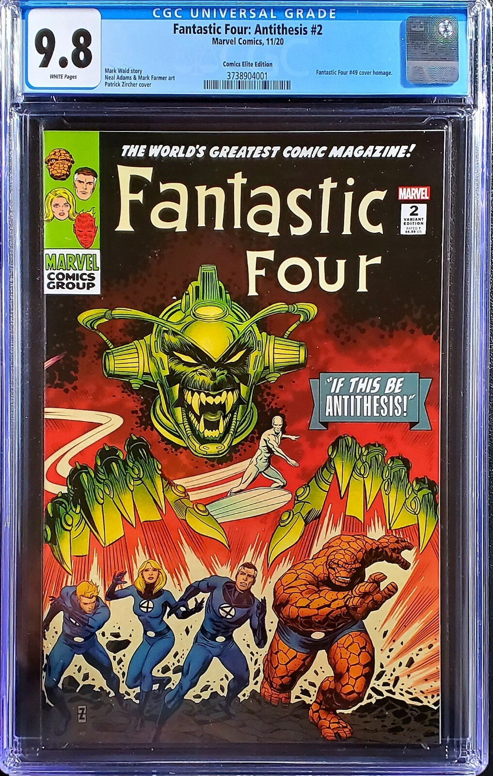 Fantastic Four Antithesis #2 CGC 9.8. Zircher #49 Homage Variant 1st Appearance