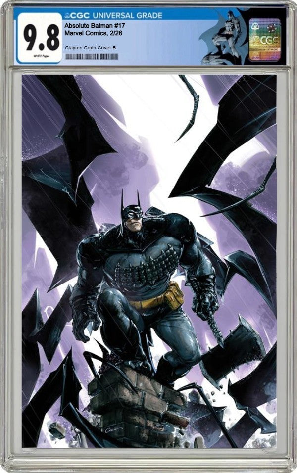 ABSOLUTE BATMAN 17 CGC 9.8 🔥 CVR B CLAYTON CRAIN CARDSTOCK VARIANT CUSTOM LABEL