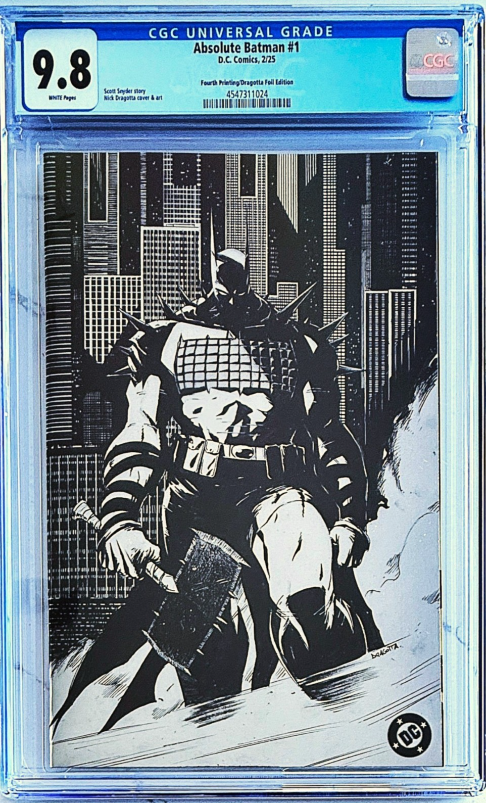 ABSOLUTE BATMAN #1 🔥 CGC 9.8 NM - NICK DRAGOTTA MINIMAL TRADE FOIL VARIANT