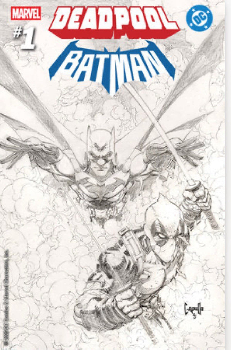 [FREE 1:25] MARVEL/DC: DEADPOOL/BATMAN #1 GREG CAPULLO 1:200 SKETCH VARIANT‼️🔥