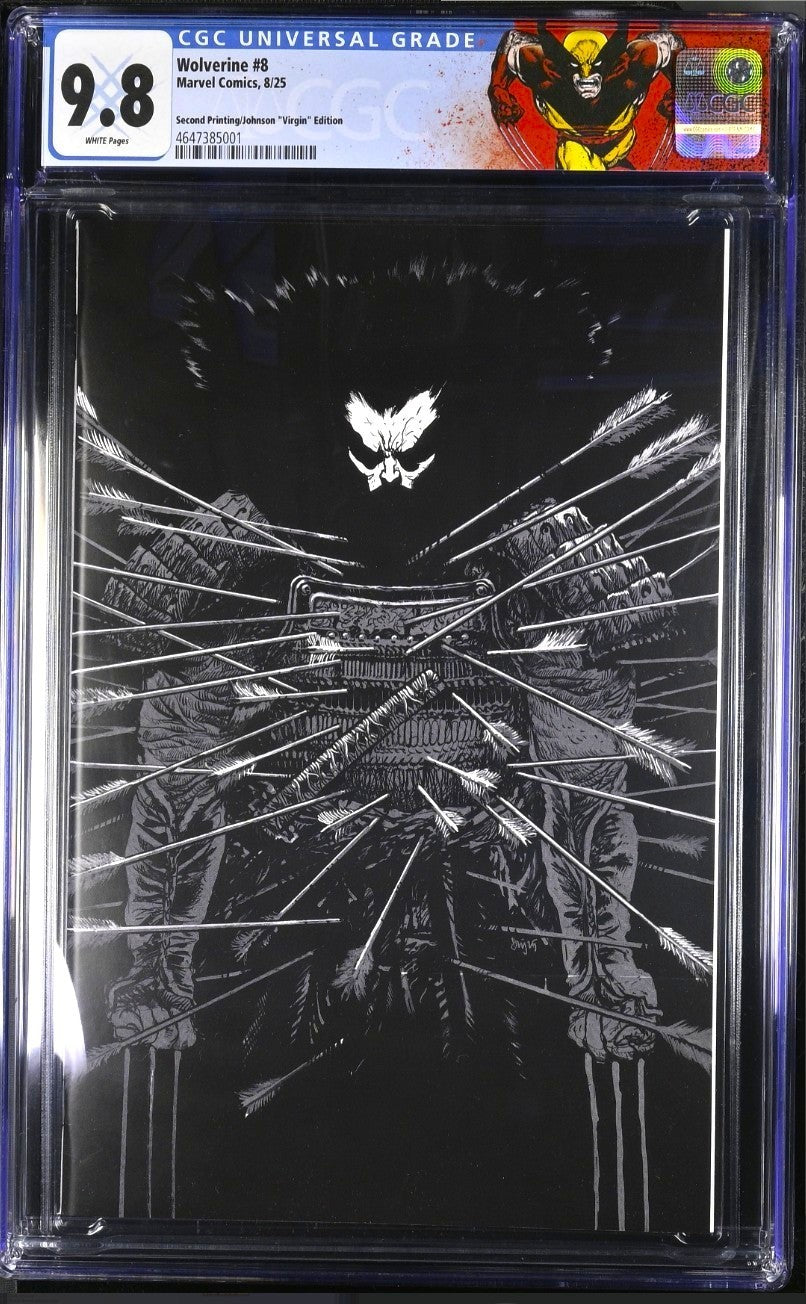 WOLVERINE 8 CGC 9.8 🔥 2ND PRINT 1:25 DANIEL WARREN JOHNSON BLACK & WHITE VIRGIN
