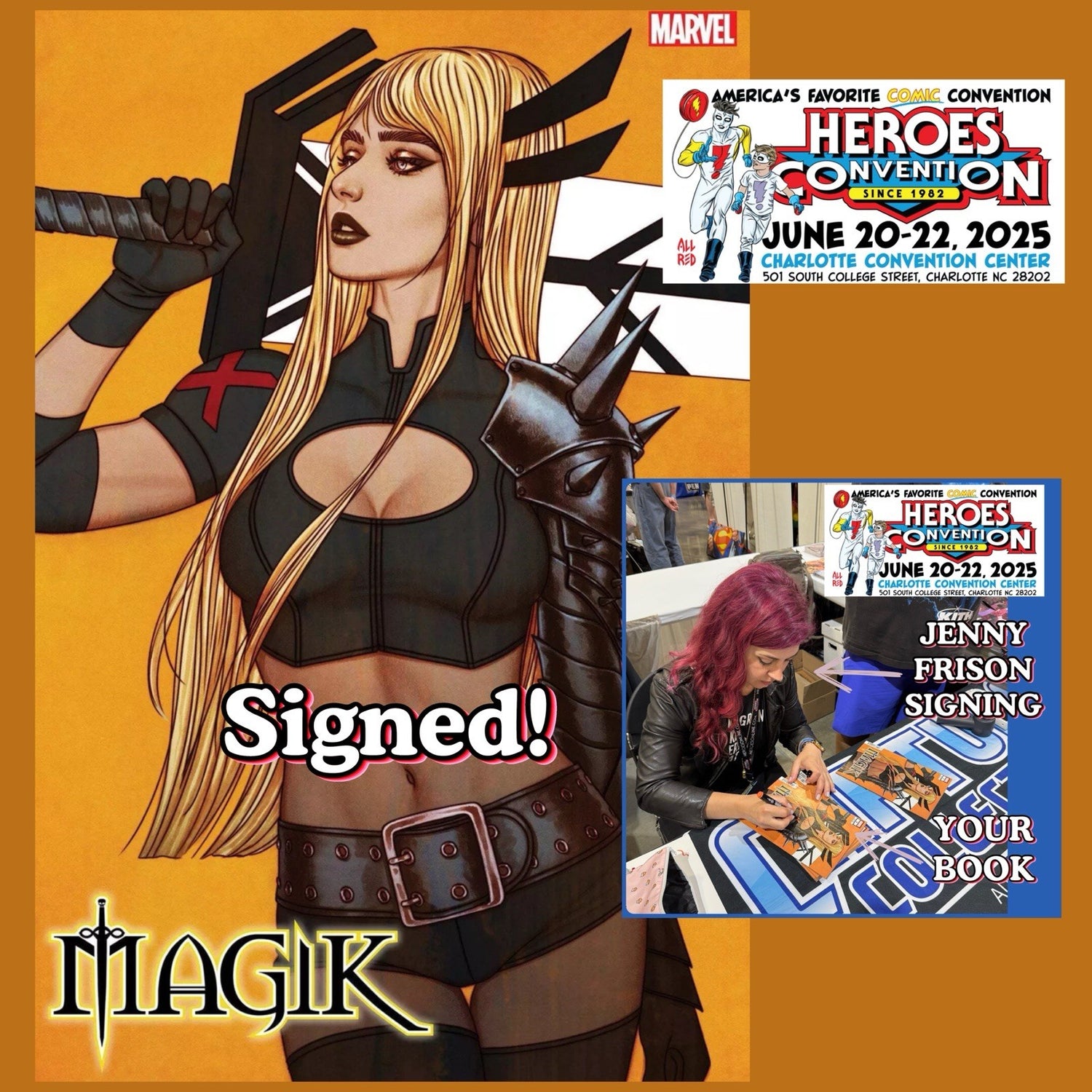 🔥⚔️Magik #3 2025 Marvel Jenny Frison  Trade Signed  Variant With Photo COA ⚔️🔥