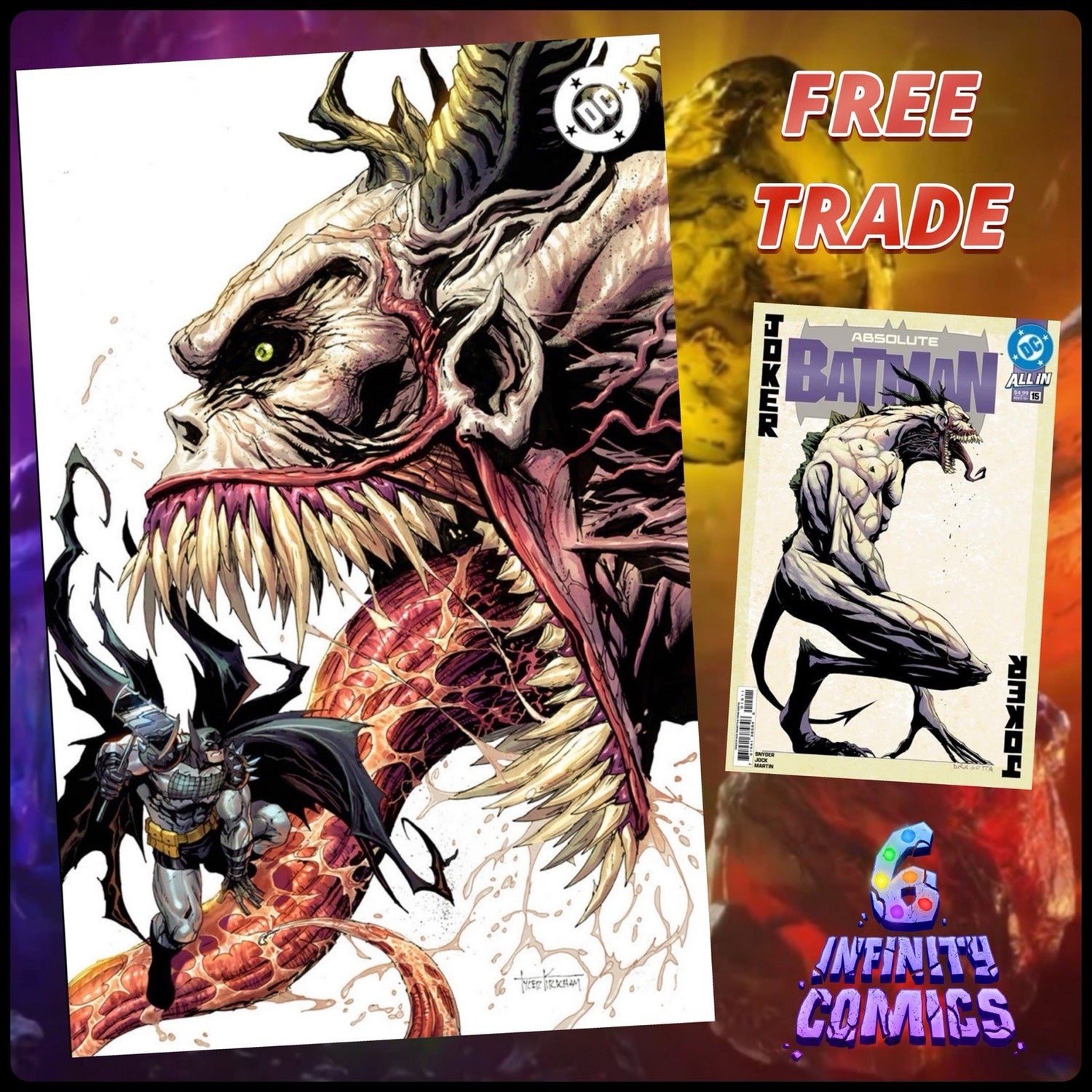 [FREE TRADE] ABSOLUTE BATMAN #15 🔥 TYLER KIRKHAM VIRGIN VARIANT 🔥  1ST JOKER