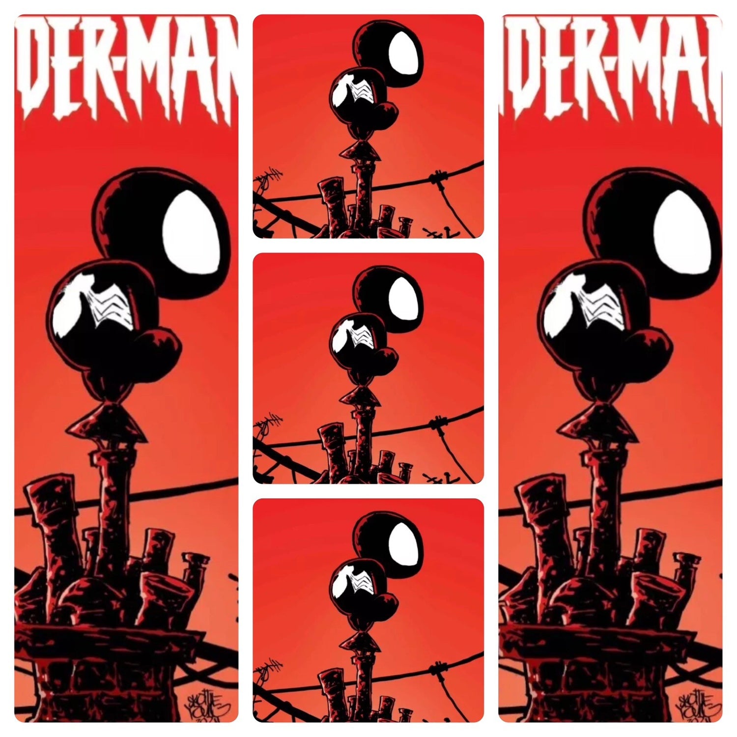 🔥🚨 5 Pack Spider-Man Black Suit & Blood #1 Skottie Young PRESALE 8/7 2024 🔥NM