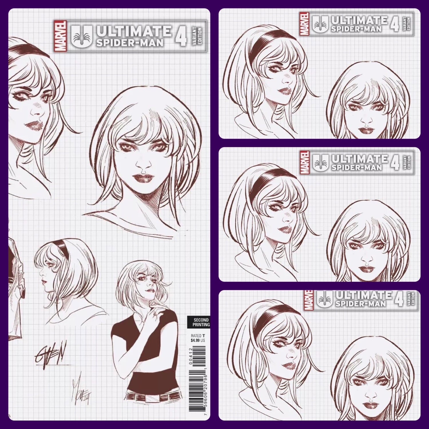 🔥 [4 Pack] ULTIMATE SPIDER-MAN 4 2ND PRINT CHECCHETTO VARIANT PRESALE 7/17 🔥