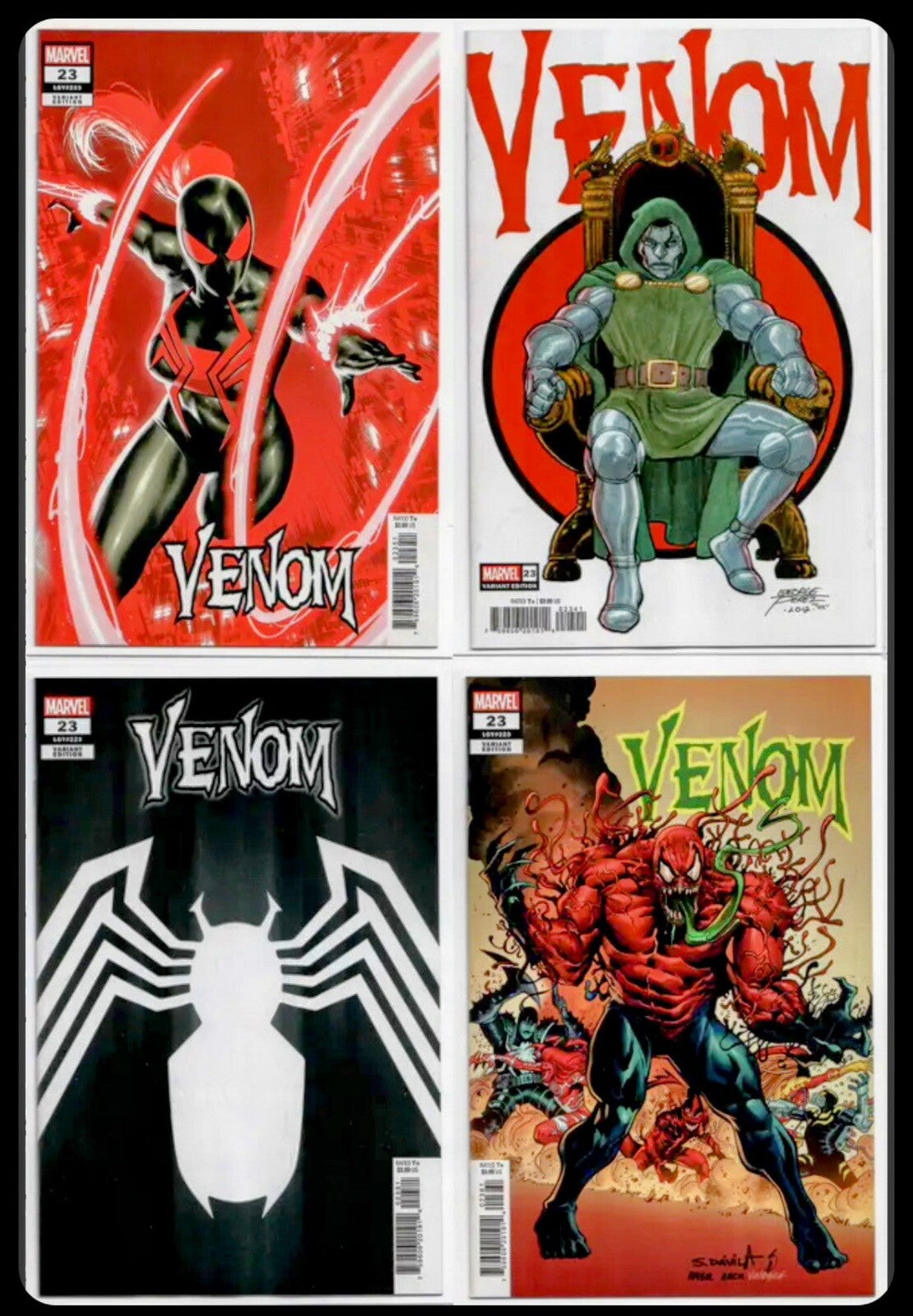 🔥🚨 Venom #23 4 Pack CAFU SPOILER Perez Trade HOMAGE Insignia Trade Variant SET