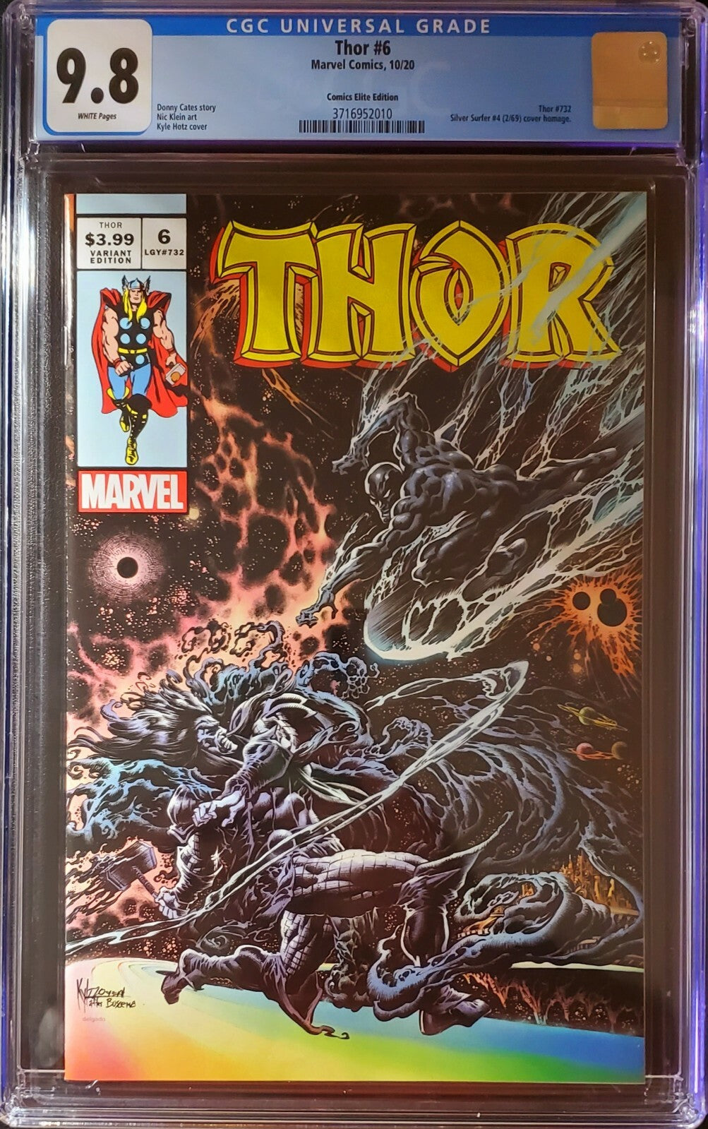 🔥 THOR 6 Kyle Hotz Variants CGC 9.8 Black Winter Silver Surfer 4 Homage - crain