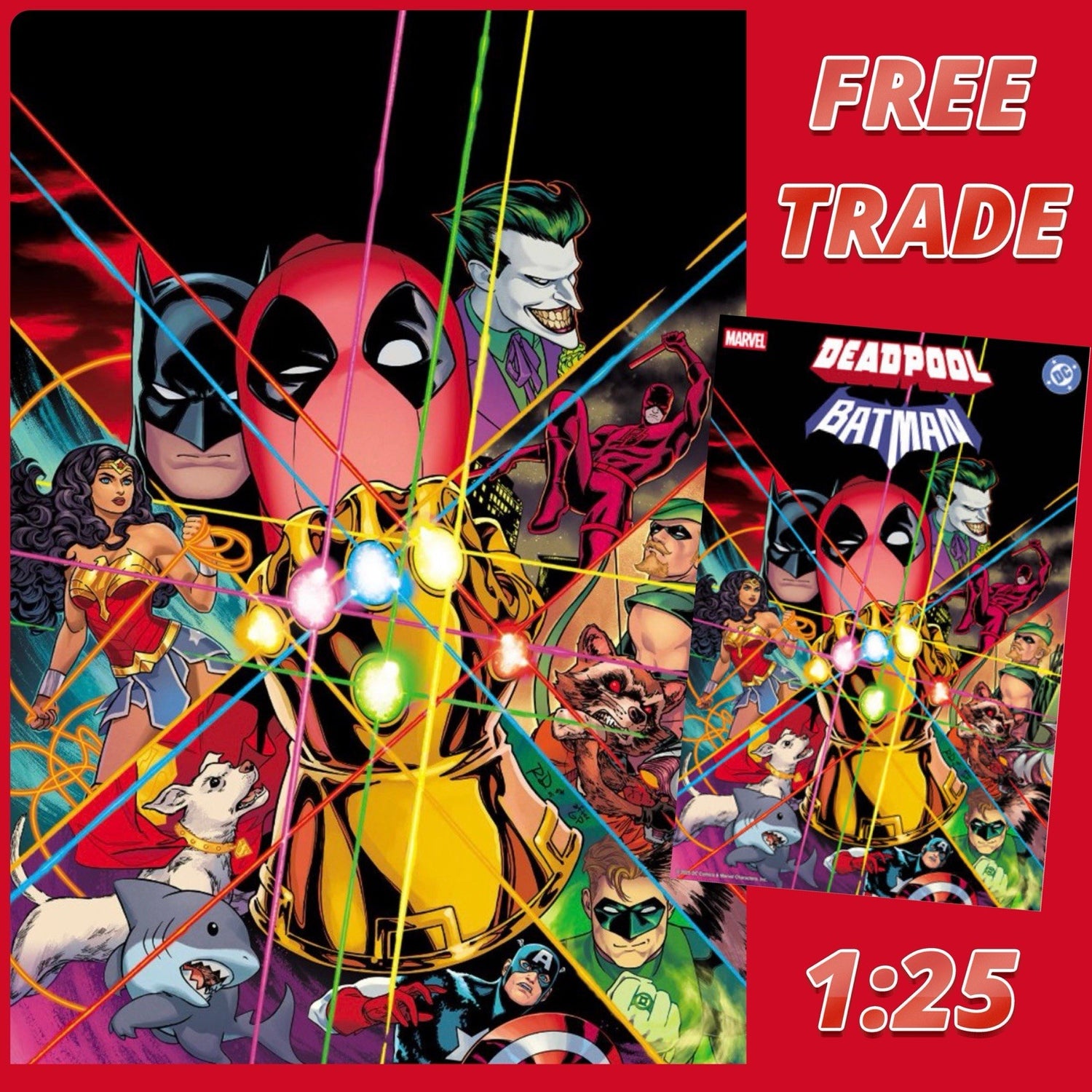 Deadpool Batman #1 Dauterman 1:25 VIRGIN  Infinity Gauntlet 1 Homage variant NM+