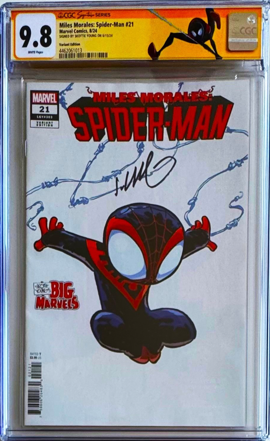 MILES MORALES SPIDER-MAN #21 CGC 9.8 🔥 SIGNED SKOTTIE YOUNG BIG MARVELS VARIANT