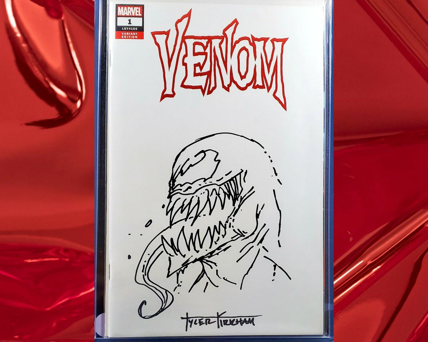 🔥 Venom #1 SIGNED & Sketched Remarked by Kirkham  w/ COA 🔥🕸 White Venom