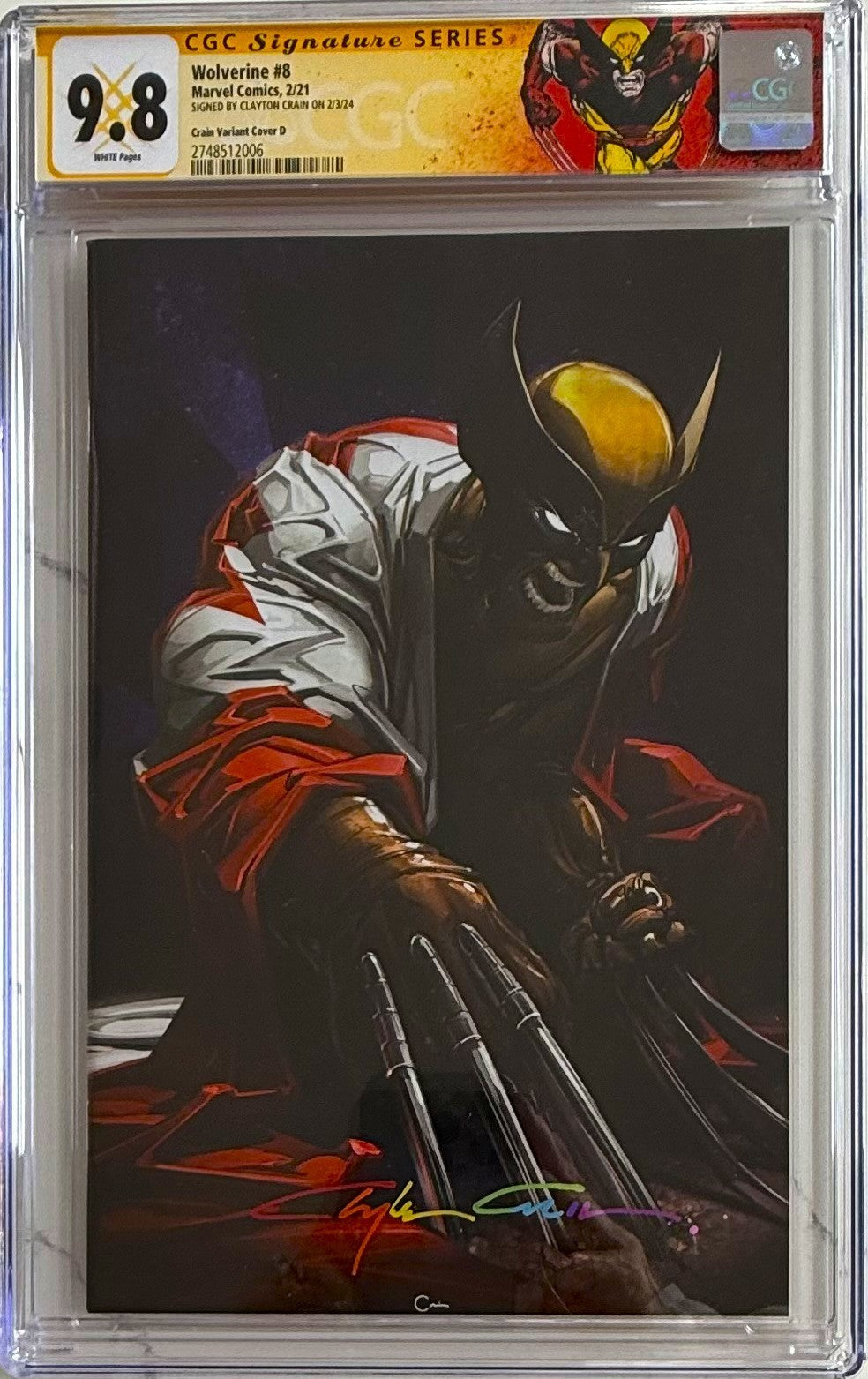WOLVERINE #8 (2021) 🔥 CGC SS 9.8 SIGNED CLAYTON CRAIN VIRGIN CANADIAN FLAG