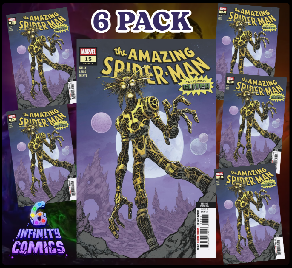 [6 PACK] AMAZING SPIDER-MAN #15 🔥 TODD NAUCK 2ND PRINTING GLITCH VARIANT 2026