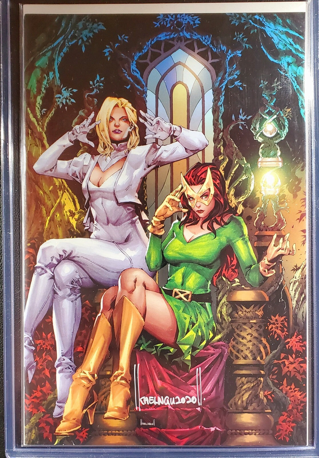 🔥Giant X-Men Jean Grey & Emma Frost #1 SIGNED BY Kael Ngu W/ COA VIRGIN C2E2