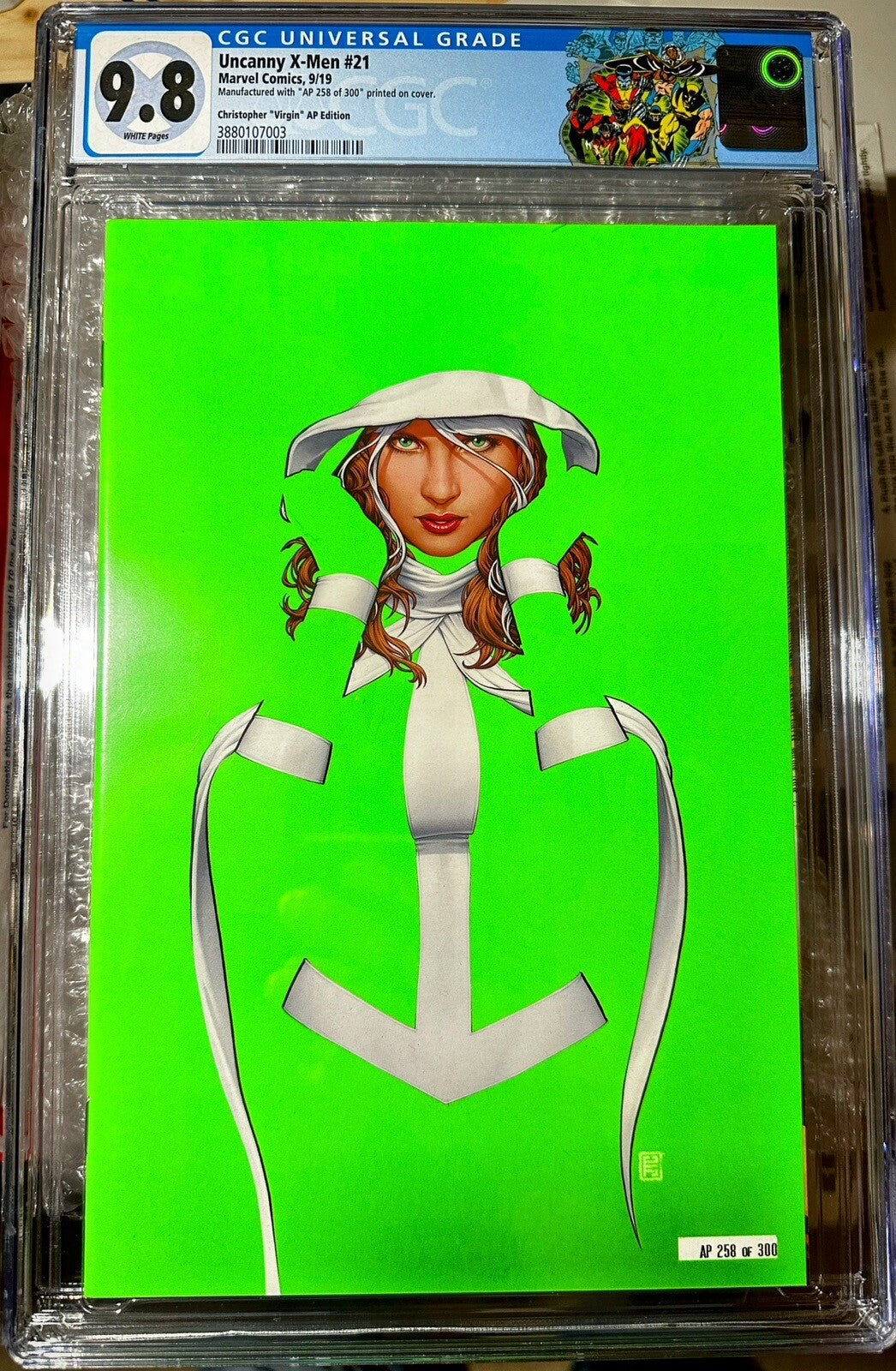 Uncanny X-Men #21, 9.8 CGC, SDCC 2019 JTC Rogue Negative  Artist proof #258/300