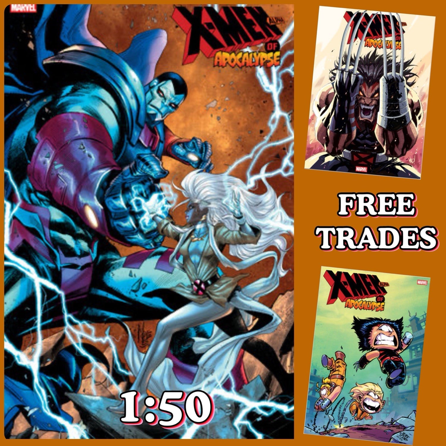 X-MEN OF APOCALYPSE ALPHA #1, MARCO CHECCHETTO, VARIANT[1:50], FREE Skottie Young, JOE MADUREIRA