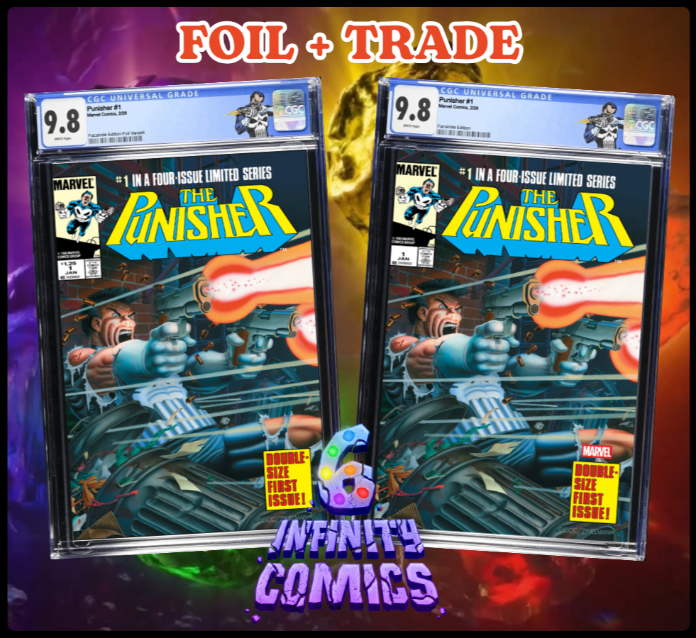 [2 PACK] PUNISHER #1 🔥 FACSIMILE 9.8 CGC TRADE + FOIL VARIANT MIKE ZECK 2026