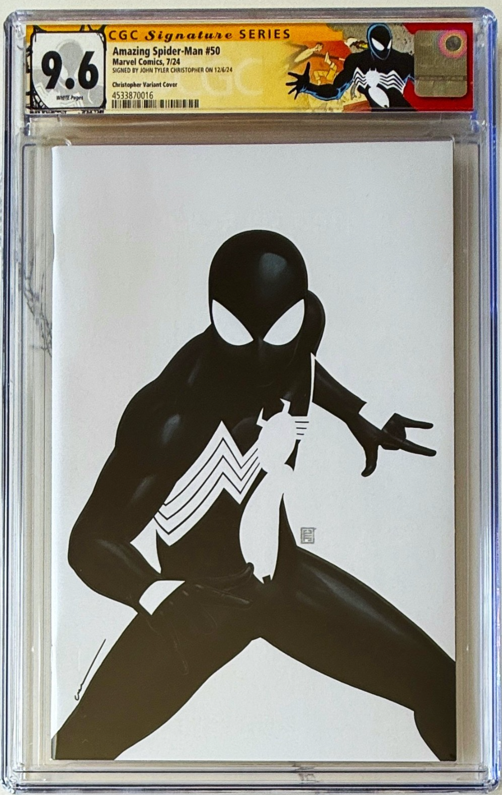 AMAZING SPIDER-MAN 50 CGC 9.6 SS 🔥SIGNED JT. CHRISTOPHER NEGATIVE SPACE VARIANT