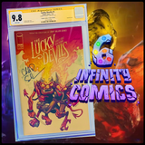 THE LUCKY DEVILS #1 CGC 9.8 SS 🔥 RYAN BROWNE SIGNED BY CHARLES SOULE GOLD FOIL