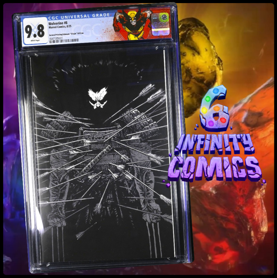 WOLVERINE 8 CGC 9.8 🔥 2ND PRINT 1:25 DANIEL WARREN JOHNSON BLACK & WHITE VIRGIN