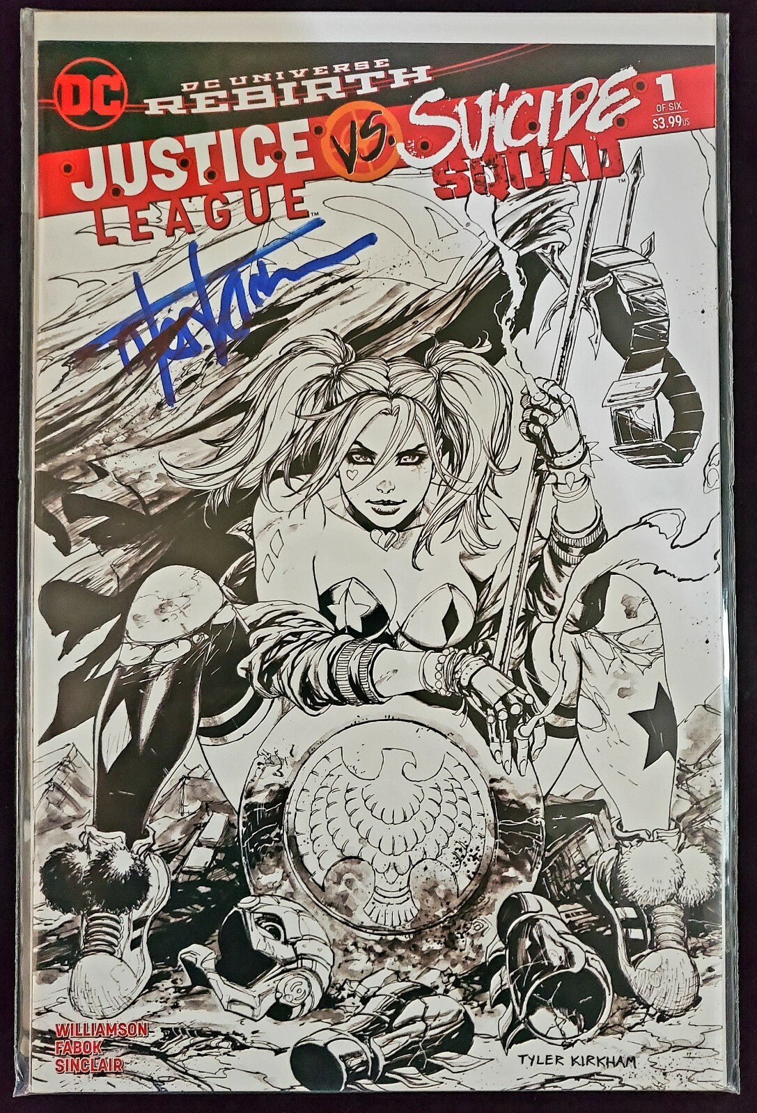 🔥DC Justice League Suicide Squad #1 🔥 SIGNED BY Kirkham 🔥 Trade, Color & B&W