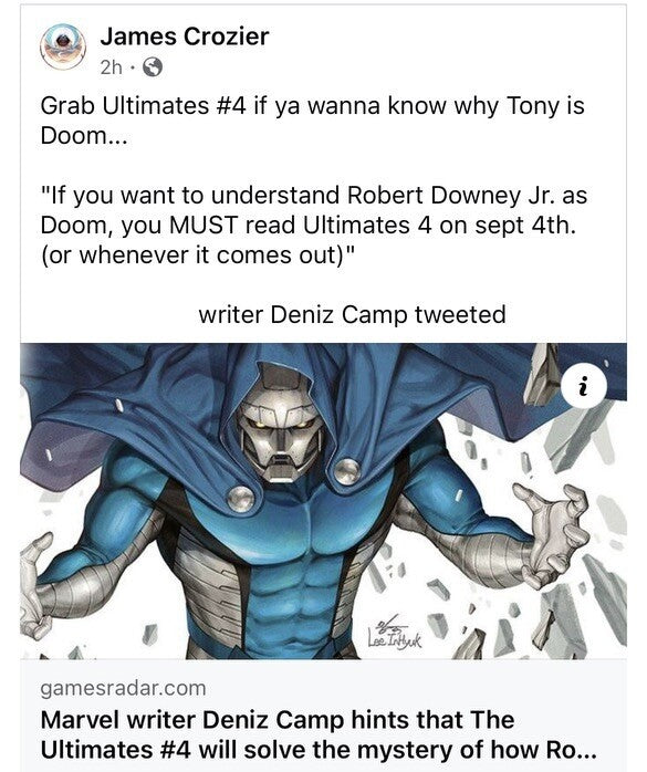 🔥🚨🔑 [4 Pack] ULTIMATES #4 Reis Variant -TONY STARK IS DOOM! PRE 9/4 Key🔑🔑