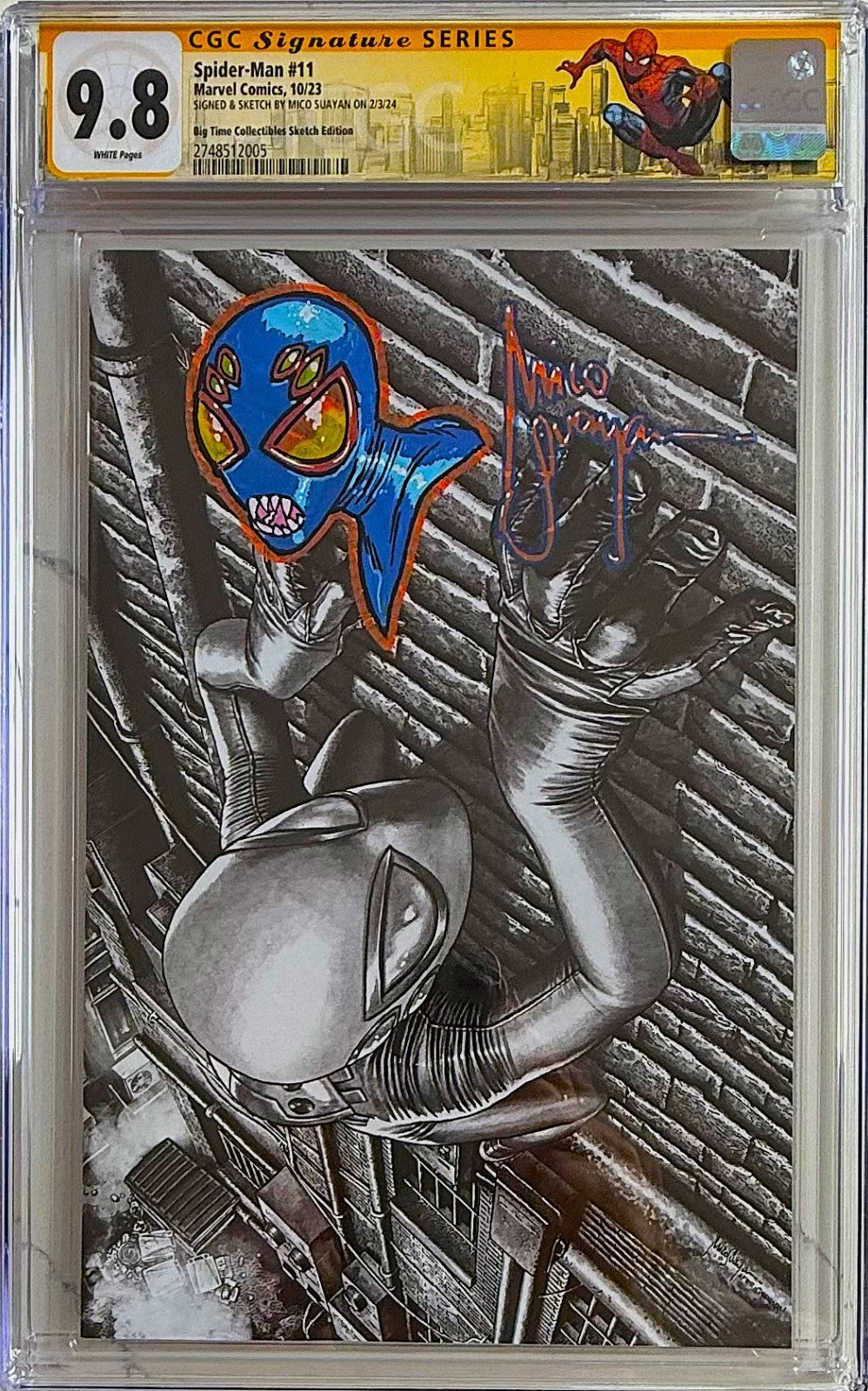 SPIDER-MAN #11 SS CGC 9.8 🔥 SIGNED & SKETCH BY MICO SUAYAN EXCLUSIVE VIRGIN