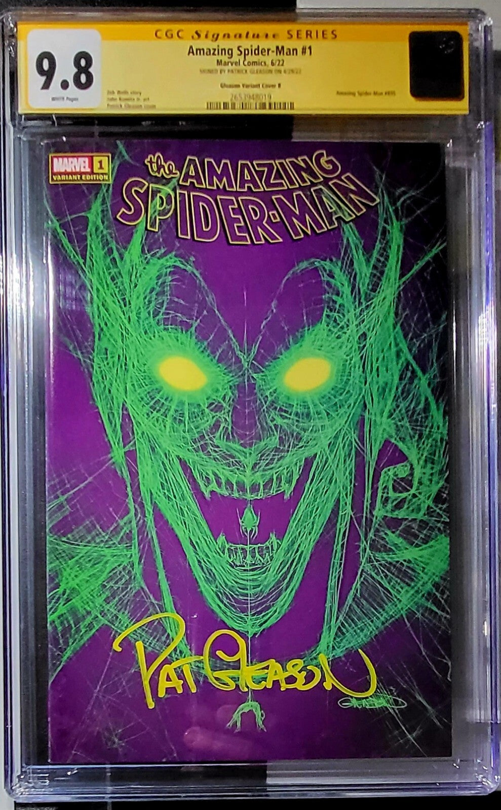 🔥🚨 AMAZING SPIDER-MAN #1 CGC SS 9.8 SIGNED PAT GLEASON Variant B Green Goblin