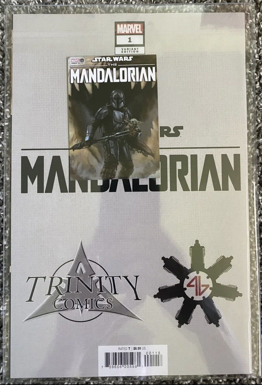 🔥 🚨 Mandalorian S2 #1 SDCC 23' Trinity Comics 2 Pack by Adi Granov W COA