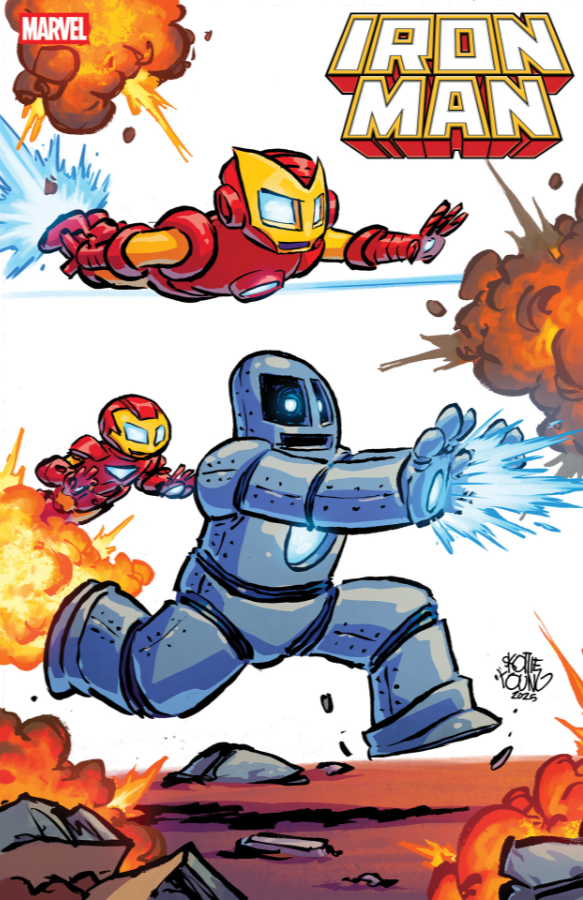 IRON MAN #1 🔥 SKOTTIE YOUNG 4-PART CONNECTING VARIANT SIGNED BY JOSH WILLIAMSON