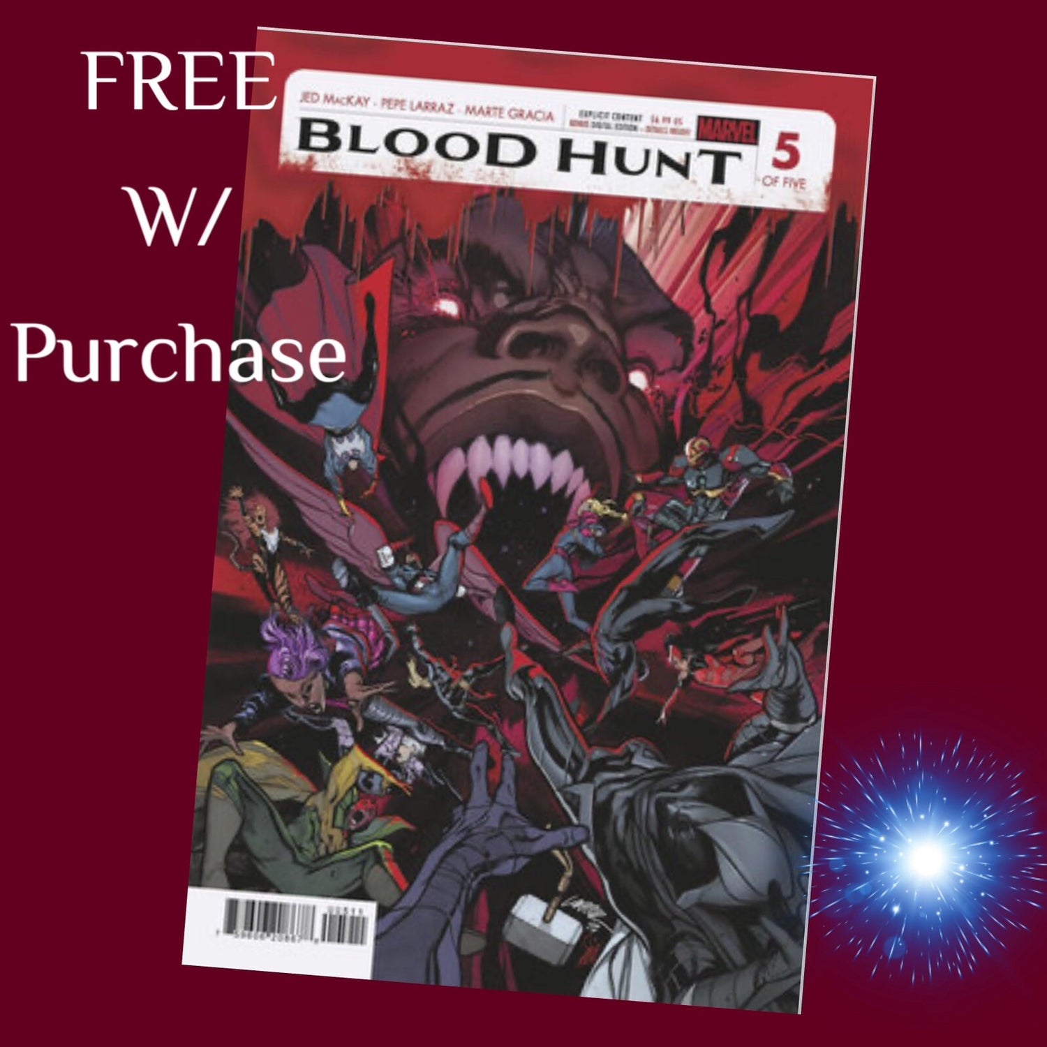 🔥🩸 [FREE Trade] BLOOD HUNT: RED BAND #5 MARVEL REIS BLOODY HOMAGE  1:25 🩸🔥