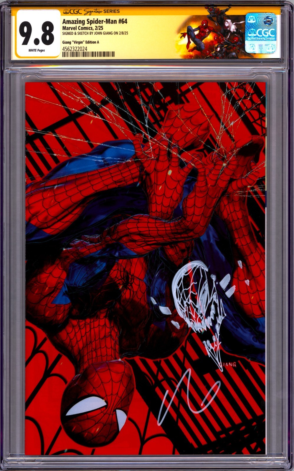 AMAZING SPIDER-MAN #64 VIRGIN CGC 9.8 SS 🔥 SIGNED AND REMARKED BY JOHN GIANG