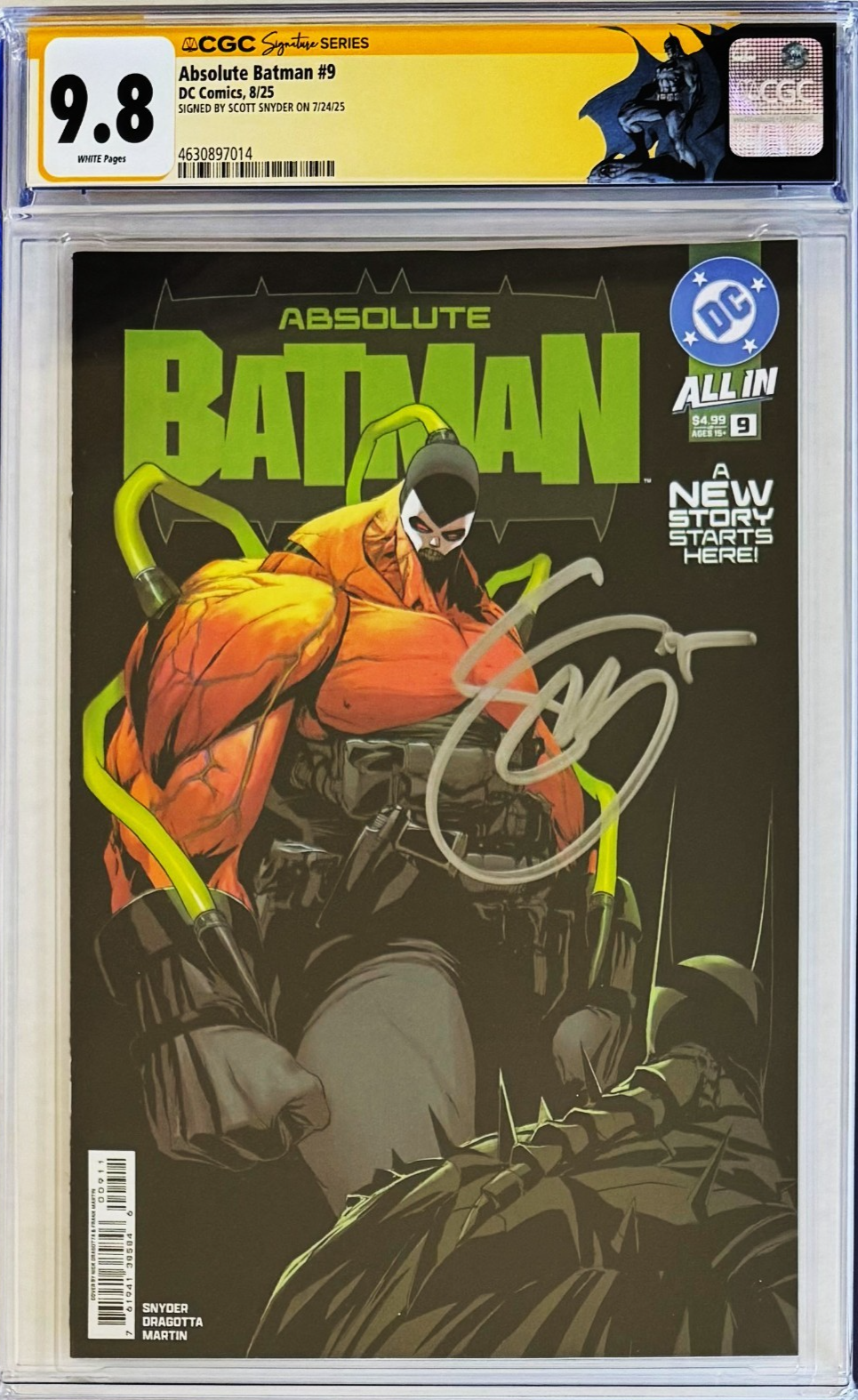 ABSOLUTE BATMAN #9 CGC 9.8 SS 🔥 DRAGOTTA COVER A SIGNED SCOTT SNYDER