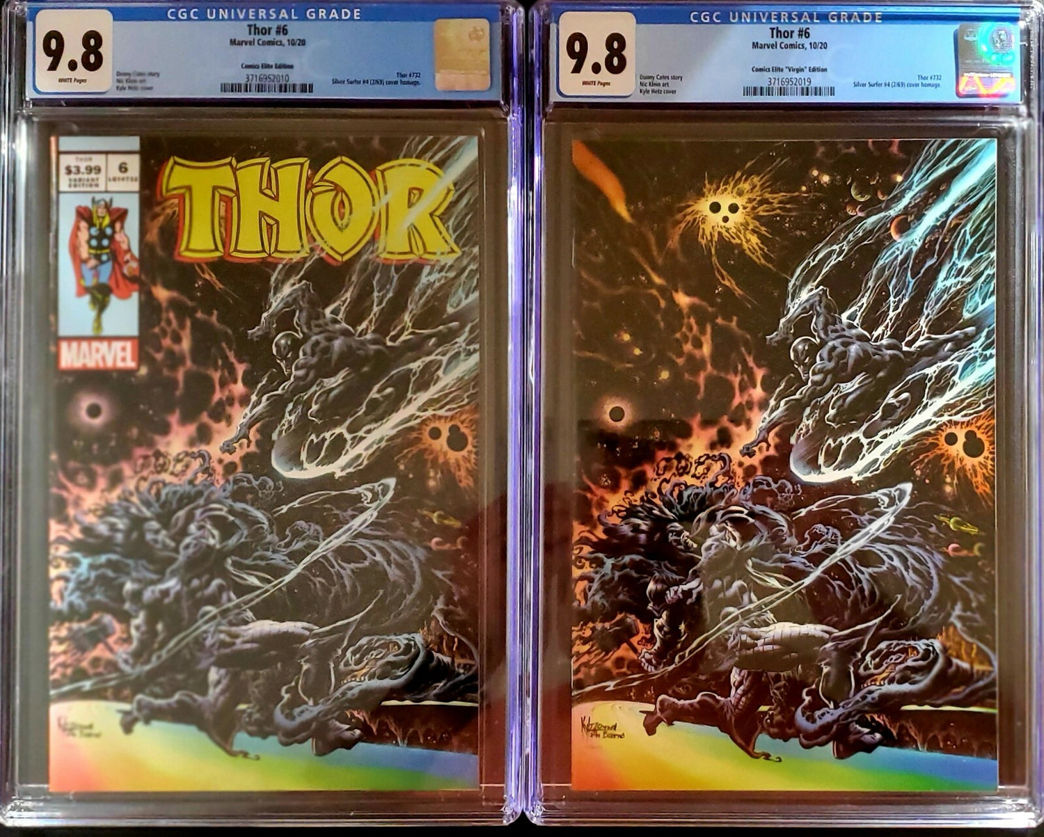 🔥 THOR 6 Kyle Hotz Variants CGC 9.8 Black Winter Silver Surfer 4 Homage - crain