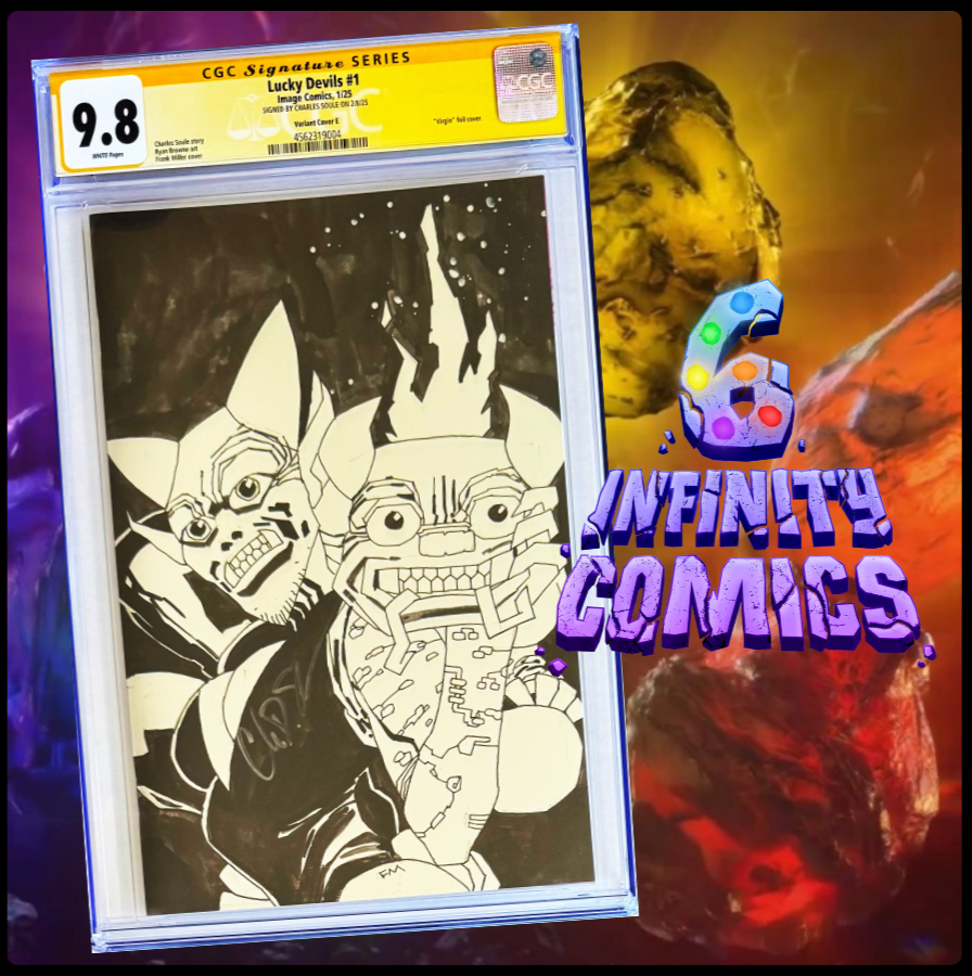 LUCKY DEVILS 1 CGC 9.8🔥SIGNED C. SOULE - MILLER INCENTIVE VIRGIN FOIL [1:50]