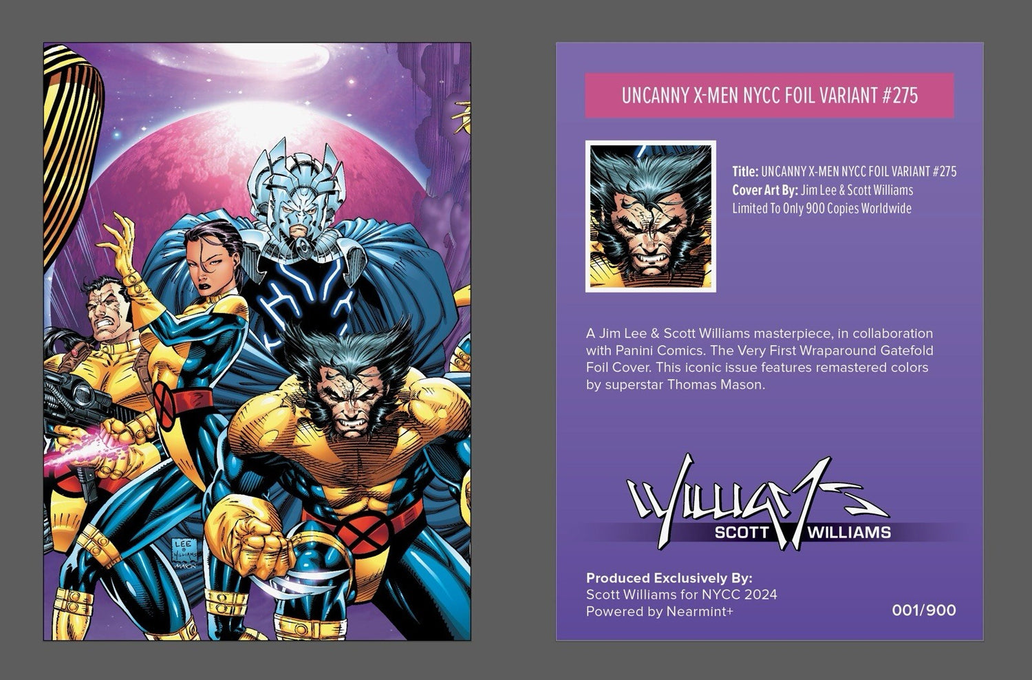 🔥🚨 X-MEN 3, 4, 275,  SCOTT WILLIAMS VIRGIN FOIL NYCC 2024 🔥 COA- 3 Pack