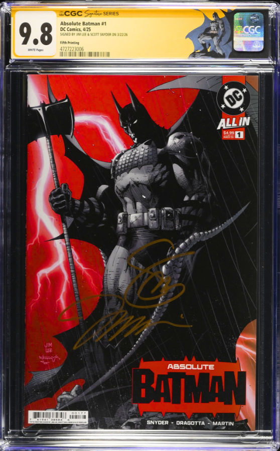 ABSOLUTE BATMAN 1 SS CGC 9.8 🔥 LEE & WILLIAMS 5TH PRINT 2x SIGNED LEE & SNYDER