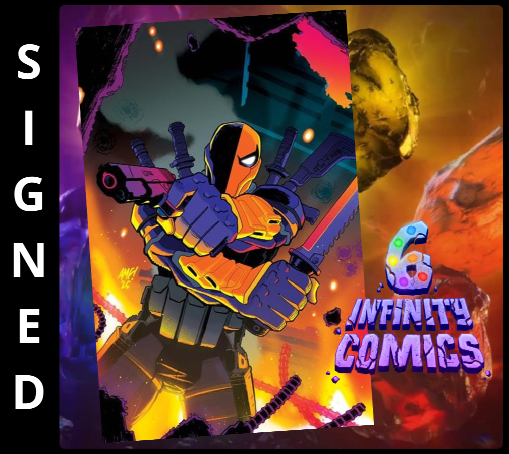 DEATHSTROKE THE TERMINATOR 1 🔥 CVR G INC 1:25 CARD STOCK SIGNED BY TONY FLEECS