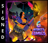 DEATHSTROKE THE TERMINATOR 1 🔥 CVR G INC 1:25 CARD STOCK SIGNED BY TONY FLEECS