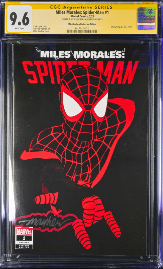 MILES MORALES: SPIDER-MAN #1 SS CGC 9.6 🔥 SIGNED & SKETCH BY MIKE MAYHEW