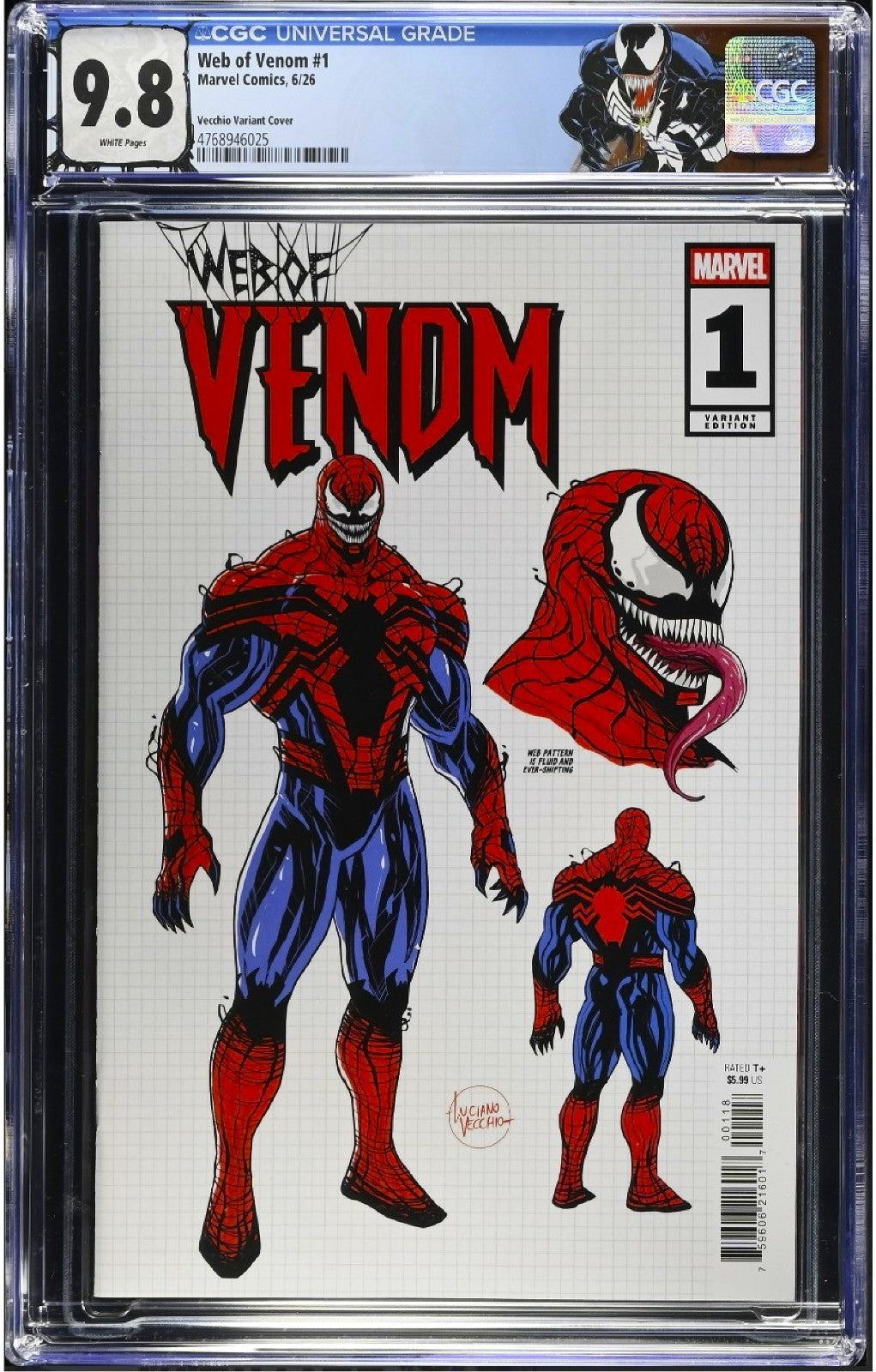 WEB OF VENOM #1 CGC 9.8🔥 LUCIANO VECCHIO DESIGN VARIANT