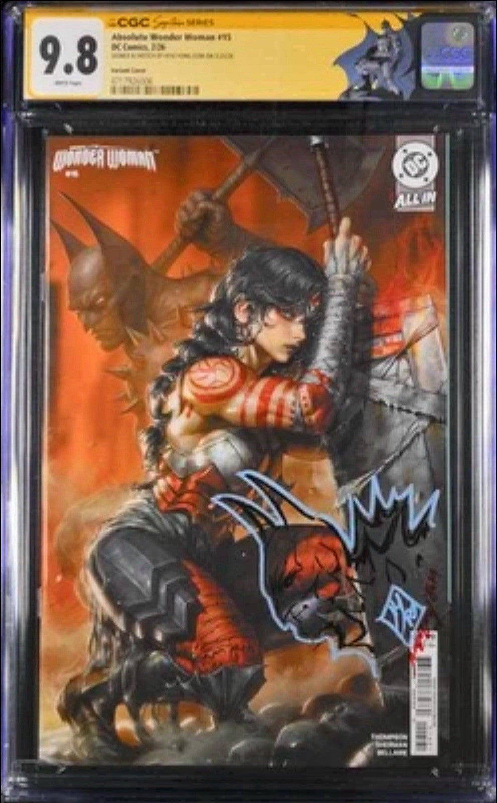 ABSOLUTE WONDER WOMAN #15 CGC 9.8 SS 🔥 COVER D KYUYONG EOM SIGNED AND REMARKED